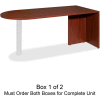 Lorell® Peninsula Desk Without Post - 66"W x 30"D x 29-1/2"H - Mahogany - Essentials Series