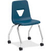 Lorell® Classroom Mobile Chair - Polypropylene - Navy - 2/PK