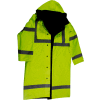 Petra Roc 48" Waterproof Reversible Raincoat, ANSI Class 3, 300D Oxford/PU Coating, Lime/Black, M