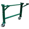 Castered H-Stand for Ashland 18" OAW Skatewheel & 16" BF Roller Conveyor - 23-5/8" to 32-1/4"H