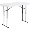 Lifetime® Adjustable Height Plastic Folding Table, 24" x 48", White