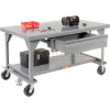 Little Giant® Heavy Duty 7 Gauge Mobile Workbench, 8" Casters & Floor Lock - 84"W x 42"D x 34"H
