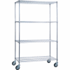 R&B Wire Products LC243672 Mobile Linen Cart with 4 Wire Shelves, 36"L x 24"W x 78"H