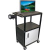 A/V Cart w/ Cabinet - 32x24x54-1/4, Black