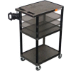 Adjustable Height A/V Cart - 32x24x27-54, Black