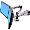 Ergotron® LX Dual Side-by-Side Arm, Polished Aluminum