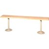 Lyon Locker Bench Hardwood Top w/Standard Gray Pedestals DD5812 - 108"W x 9-1/2"D x 18"H