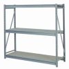 Bulk Storage Rack Starter, 3 Tier Particle Board, 96"W x 24"D x 72"H Gray