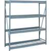 Bulk Storage Rack Starter, 4 Tier, Wire Decking, 96"W x 30"D x 96"H Gray