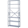 Lyon Steel Shelving 18 Gauge 48"W x 18"D x 84"H Open Style 7 Shelves Gy Add-On