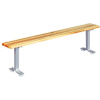Lyon Locker Bench Hardwood Top w/Aluminum Pedestals NF5783 - 36"W x 9-1/2"D x 18"H