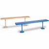 Lyon Locker Bench Plastic Laminate Top w/Steel Putty Pedestals PP5815 - 72"W x 12"D x 18"H