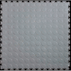 Lock-Tile® PVC Floor Tiles, LK002L, 19.5x19.5", Coin, Light Gray