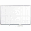 MasterVision Magnetic Steel Dry-Erase Planning Board, 1" X 2" Grid, Aluminum Frame, 24" X 36"