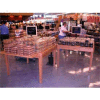 Flat Bakery Table, 48"L x 48"W x 32-3/4"H, Hardwood, African Limba