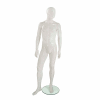UBM-2-H1-144 Male Mannequin - Oval Head, Arms at Side, Right Leg Slightly Bent -White