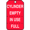 Accuform MGT206CTP Cylinder Empty In Use Full Tag, PF-Cardstock, 25/Pack
