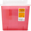 Medline MDS705153H Biohazard Patient Room Sharps Container, 5 Quart, 10-3/4"W x 4-3/4"D x 11"H, Red