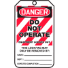 Accuform MLT405LTP Lockout Tag, Danger Do Not Operate, HS-Laminate, 25/Pack