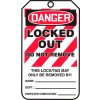 Accuform MLT418LTP Lockout Tag, Danger Locked Out Do Not Remove Tag HS-Laminate, 25/Pack
