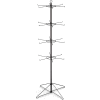 Marv-O-Lus Economy Spinner Rack W/ 24 Hooks, 4 Step Design, Black, 145-4EE2