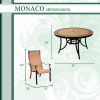 Hanover Monaco 5-Piece Outdoor Dining Set with 4 Sling Chairs and 51" Tile-Top Table