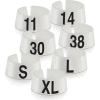 58 Classic Marker, 3/4", White W/Black Print, 25/Pack