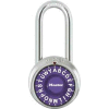 Master Lock® 1572LHPRP 3-Letter-Combo Padlock 2" Inside Shackle HT, Control Chart,Purple Dial