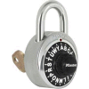 Master Lock® No. 1585 3-Letter-Combo Padlock 3/4" Inside Shackle HT, Key Override,Black Dial