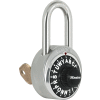 Master Lock® No. 1585LF 3-Letter-Combo Padlock 1-1/2" Inside Shackle HT, Key Override, Bk Dial