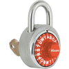 Master Lock® No. 1585ORJ 3-Letter-Combo Padlock 3/4" Inside Shackle HT, Key Override,Org Dial