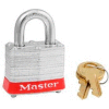 Master Lock® Steel Padlock, No. 3 Reinforced Laminate, 1-9/16"W X 3/4" Shackle, Red