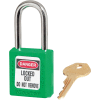 Master Lock® Thermoplastic Zenex™ 410KAS12GRN Safety Padlock, Green, 12/Set