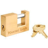 Master Lock® Coupler Lock, 3/4" Shackle, Solid Brass - Pkg Qty 4