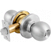 Master Lock® Commercial Cylindrical Lockset Ball Knob, Keyed Entry, Brushed Chrome