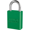 American Lock® S1105KAS3GRN Aluminum Safety Padlock, 1-1/2"W x 1"H Shackle, Green, 3/Set
