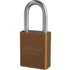 American Lock® S1106KAS12BRN Aluminum Safety Padlock, 1-1/2"W x 1-1/2"H Shackle, Brown, 12/Set