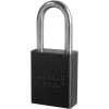 American Lock® S1106KAS6BLK Aluminum Safety Padlock, 1-1/2"W x 1-1/2"H Shackle, Black, 6/Set
