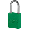 American Lock® S1106KAS6GRN Aluminum Safety Padlock, 1-1/2"W x 1-1/2"H Shackle, Green, 6/Set