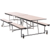 NPS® 10' Mobile Cafeteria Table with Benches - MDF - Gray Top/Chrome Frame