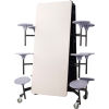 NPS&#174; 12' Mobile Cafeteria Table with Stools - Gray Top/Gray Stools/Black Frame