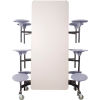 NPS&#174; 12' Mobile Cafeteria Table with Stools - Gray Top/Gray Stools/Black Frame