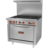 Sierra Range SR-6-36 - Restaurant Range, 6 Burners, Natural Gas, Oven, S/S, Cast Iron Burners