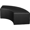 Regency Crescent Shaped Lounge Ottoman - Black Vinyl - Aurora Series