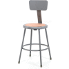 NPS Heavy Duty Stool with Backrest - Round - Hardboard - 24"H - Gray