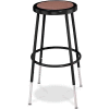 Interion® Steel Shop Stool with Hardboard Seat - Adjustable Height 25"-33" - Black - Pack of 2