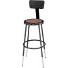 Interion® Steel Shop Stool w/Backrest & Hardboard Seat - Adjustable Height 25"-33" -Black - 2PK