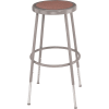 NPS Heavy Duty Stool - Round - Hardboard - Height Adjustable 31" - 38" - Gray
