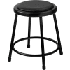 Interion® 18" Steel Work Stool with Vinyl Seat - Backless - Black - Pack of 2