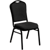 NPS Banquet Stacking Chair - 2" Fabric Seat - Silhouette Back - Black Seat with Black Frame - Pkg Qty 4